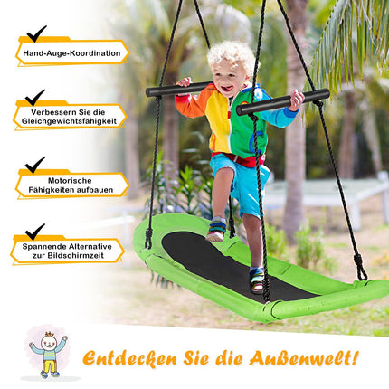 Nestschommel kinderboomschommel met 100-180cm verstelbaar touw hangende schommel groen 123x45cm