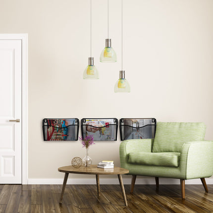 Newspaper holder wall set of 3