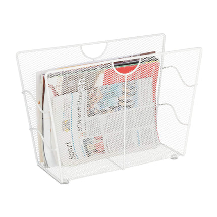 Newspaper rack metal white
