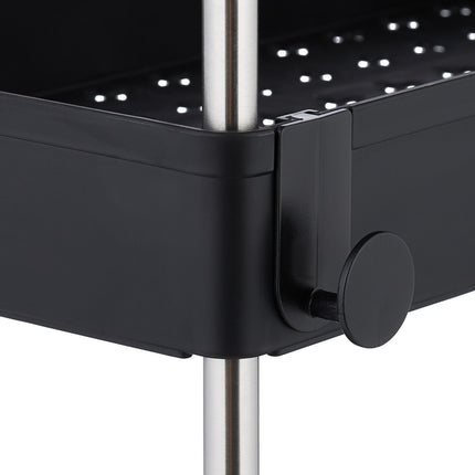 Niche Trolley with 3 Shelves, Black, Mobile Storage