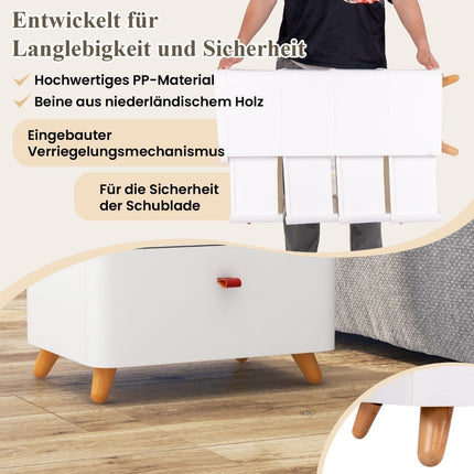 Nachtkastje met 4 lades nachtkastje commode met uitneembare organizer wit 42 x 32 x 81,5 cm