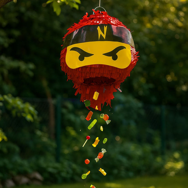 Ninja Piñata-Set mit Schläger und Maske für Kinderpartys