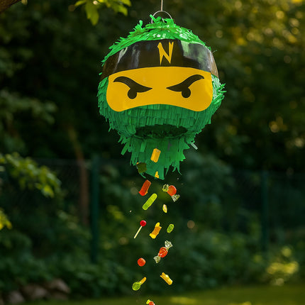Ninja-Piñata-Set mit Schläger und Maske für Kinderpartys