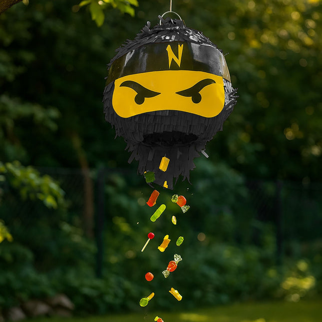 Ninja Piñata-Set mit Schläger und Maske für Kinderpartys
