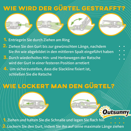 Ninja Slackline Set, 10m Seil mit Hindernissen für Kinder