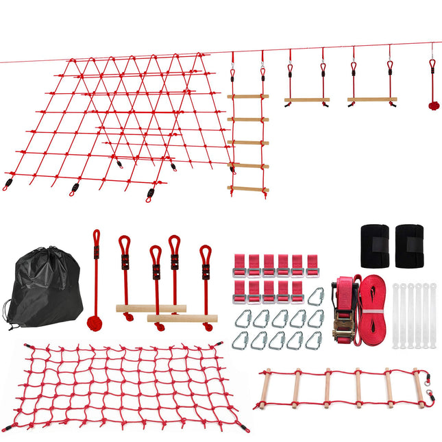 Ninja Slackline-Set für Kinder, 150x300 cm Kletternetz