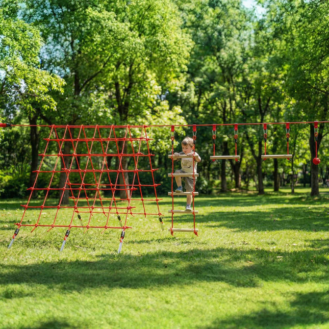 Ninja Slackline-Set für Kinder, 150x300 cm Kletternetz