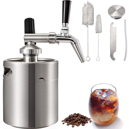 Nitro Cold Brew Coffee Maker, 2L Stainless Steel Keg