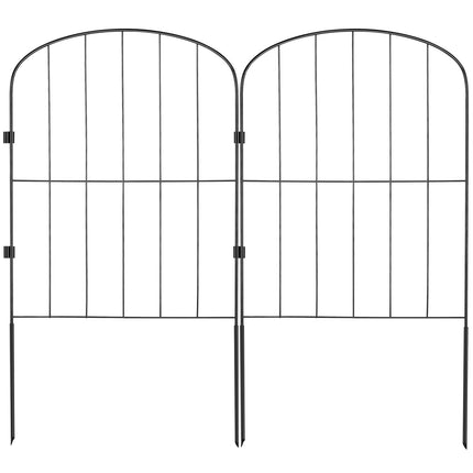 No-Dig Metal Garden Fence Panels, 24 Inch, 10 Pack