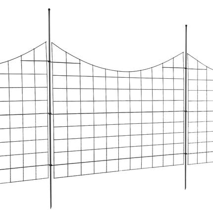 No-Dig Metal Garden Fence Panels, 36.6 in, 5 Pack