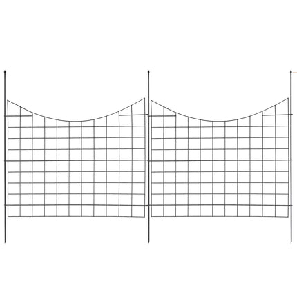 No-Dig Metal Garden Fence Panels, 36.6 in, 5 Pack