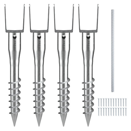 No-Dig Screw-In Post Stakes for 3.5-In Timber, 4-Pack