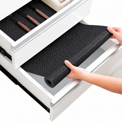 Non-Slip Cut-to-Size Drawer Liner 6 m for Kitchen and Fridge, EVA, Black
