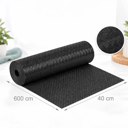 Non-Slip Cut-to-Size Drawer Liner 6 m for Kitchen and Fridge, EVA, Black