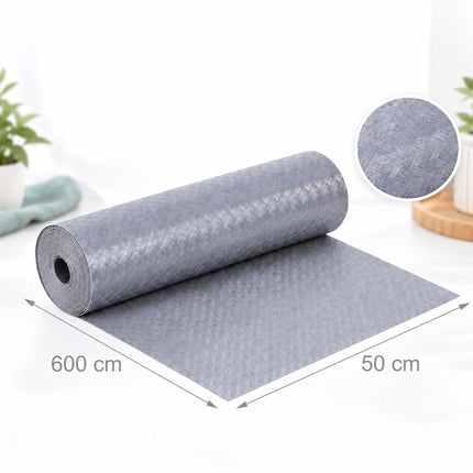 Non-Slip Cut-to-Size Drawer Liner 6 m for Kitchen and Fridge, EVA, Grey
