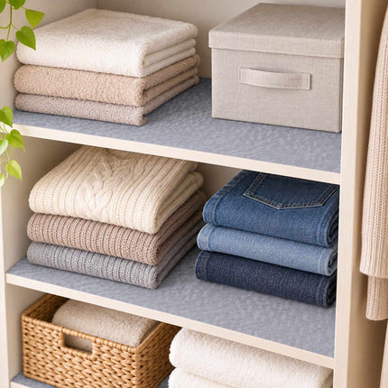 Non-Slip Cut-to-Size Drawer Liner 6 m for Kitchen and Fridge, EVA, Grey