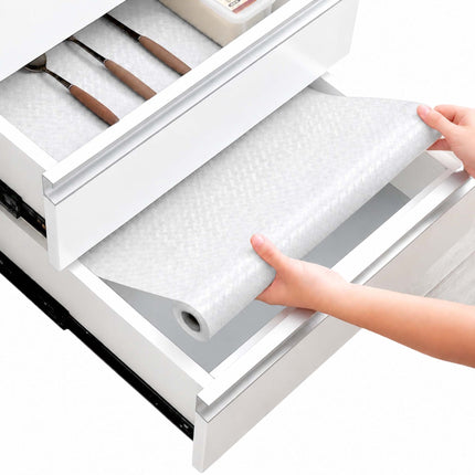 Non-Slip Cut-to-Size Drawer Liner 6 m for Kitchen and Fridge, EVA, White