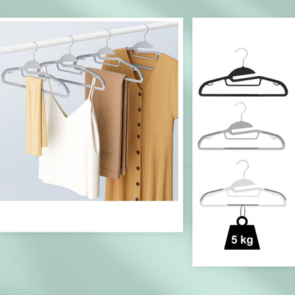 Non-Slip Rubberised Clothes Hangers – Space-Saving Set