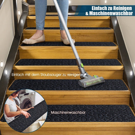 Non-Slip Stair Treads, 15-Pack, 76x20 cm, Grey