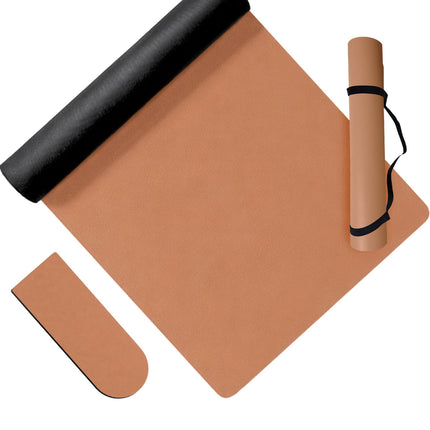 Non-Slip Yoga Mat 5 mm with Carrying Strap, 68 x 183 cm, Brown