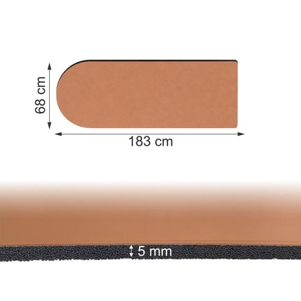 Non-Slip Yoga Mat 5 mm with Carrying Strap, 68 x 183 cm, Brown