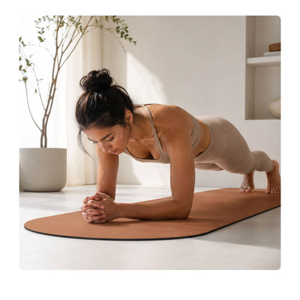 Non-Slip Yoga Mat 5 mm with Carrying Strap, 68 x 183 cm, Brown