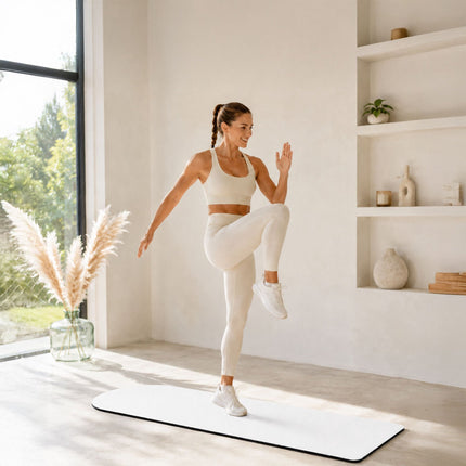 Non-Slip Yoga Mat 5 mm with Carrying Strap, 68 x 183 cm, White