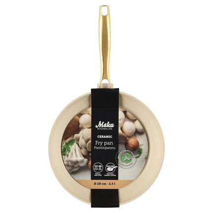 Antihaft-Bratpfanne, Beige, 28 cm, 2,4 L Fassungsvermögen