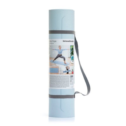 Rutschfeste Yogamatte mit Positionslinien und Übungsanleitung Asamat InnovaGoods
