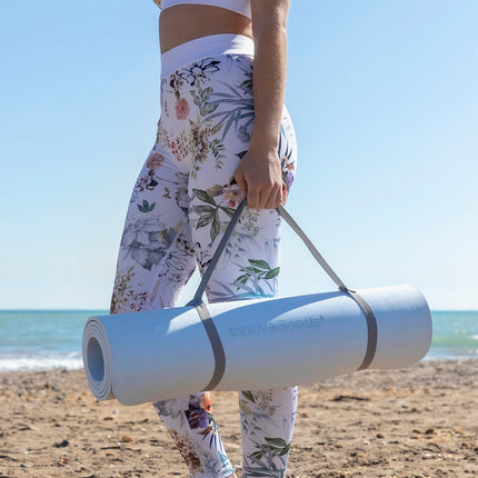 Rutschfeste Yogamatte mit Positionslinien und Übungsanleitung Asamat InnovaGoods