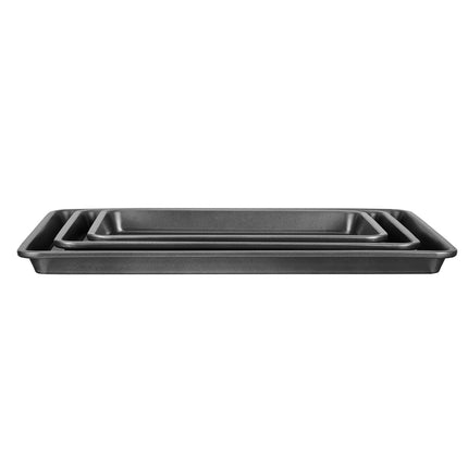 Nonstick Carbon Steel Baking Pan Set, 3-Piece, Silicone Handles