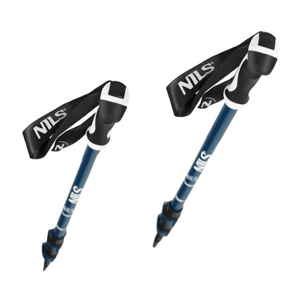 Nordic Walking Poles, Blue Aluminum, Adjustable