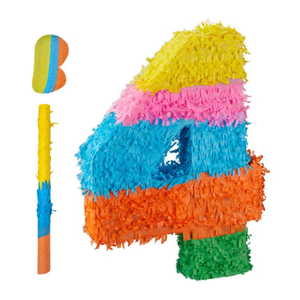 Zahlen-Piñata mit Schläger und Augenbinde