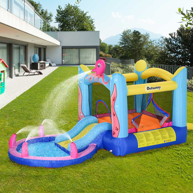 Aufblasbare Oktopus-Hüpfburg mit Rutsche und Pool