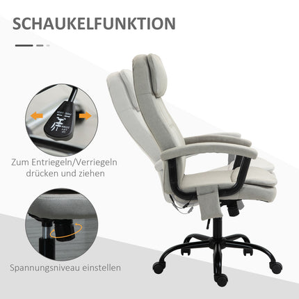 Gaming-Bürostuhl, Lordosenmassage, verstellbar, Leinen beige