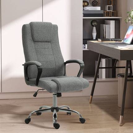 Ergonomischer Bürostuhl, drehbar, höhenverstellbar, Leinen-Touch