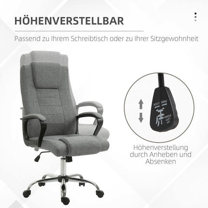 Ergonomischer Bürostuhl, drehbar, höhenverstellbar, Leinen-Touch