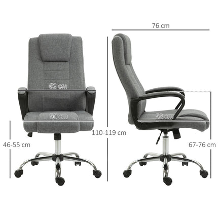 Ergonomischer Bürostuhl, drehbar, höhenverstellbar, Leinen-Touch