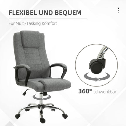 Ergonomischer Bürostuhl, drehbar, höhenverstellbar, Leinen-Touch