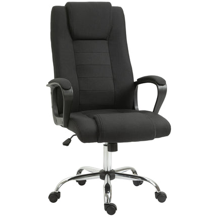 Ergonomischer schwarzer Bürostuhl mit Kopfstütze, höhenverstellbar