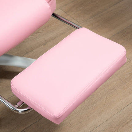 Pinker Bürostuhl aus Kunstleder – neigbar, höhenverstellbar