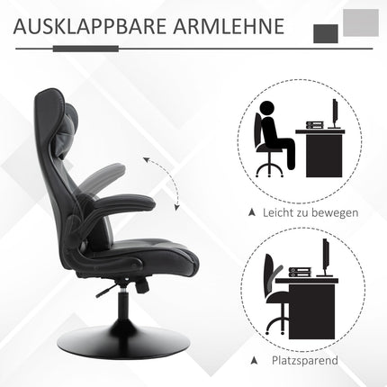 Ergonomická kancelářská židle – výškově nastavitelná, polstrovaná, černá