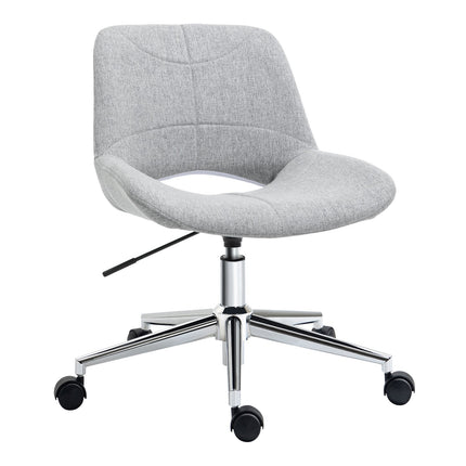 Chaise de bureau pivotante, réglable en hauteur, aspect lin, jusqu'à 110 kg, gris clair