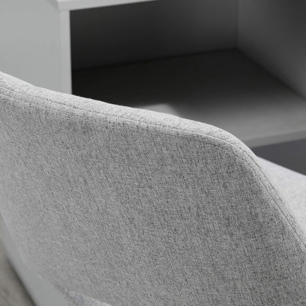 Chaise de bureau pivotante, réglable en hauteur, aspect lin, jusqu'à 110 kg, gris clair