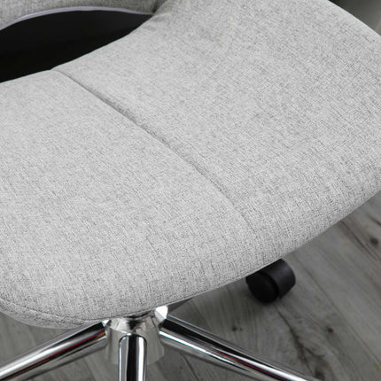 Chaise de bureau pivotante, réglable en hauteur, aspect lin, jusqu'à 110 kg, gris clair