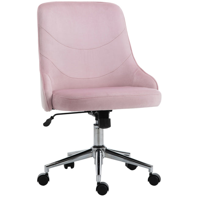 Bürostuhl aus Samt mit Wippfunktion, rosa, Soho-Stil