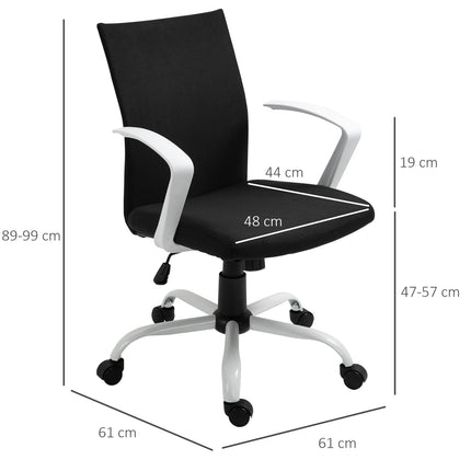 Office chair, ergonomic mesh back, 360° rotatable, black