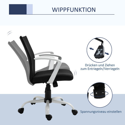 Office chair, ergonomic mesh back, 360° rotatable, black