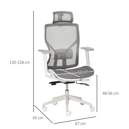 Ergonomischer Gaming-Bürostuhl, drehbar mit Lordosenstütze und 3D-Armlehnen