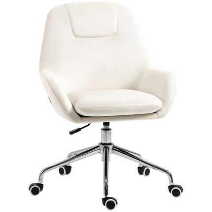 Ergonomischer Drehbürostuhl, höhenverstellbar, Samt Creme